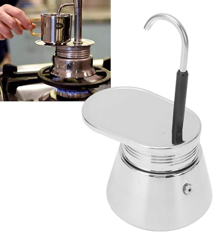 50ML 200ML Single Spout Mocha Pot Classic Stovetop Coffee Maker Stainless Steel - Image 7