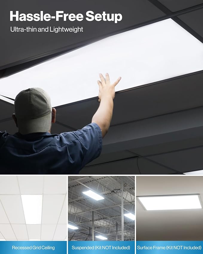 Sunco 48 Pack 2x4 LED Flat Panel Light Drop Ceiling Office Fixture, 7700 LM, Selectable Features, 40W/50W/60W, 4000K/5000K/6000K, Dimmable (0-10V), Dustproof ETL