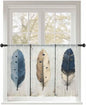 Sheer Curtains 54 Inch Length, Farmhouse Feather Semi Sheer Curtains Light by Unknown