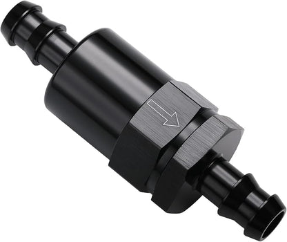 1/2" Billet Inline Fuel Filter 30 Micron Aluminum Black by Podavelle