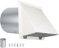 6 Inch Hooded Wall Vent with Screen and Damper, 6 Inch Exhaust Vent Cover Cap by JYINCPED