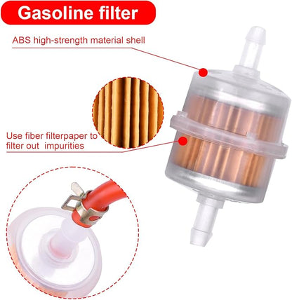 3/16 Fuel Line red 10 FT + 2Pcs Fuel Filter + 10Pcs Clamp - Image 5