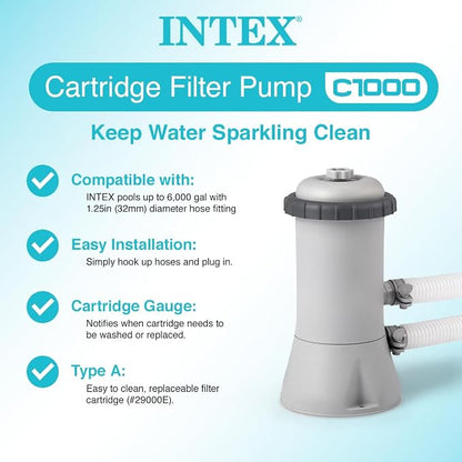 INTEX C1000 Krystal Clear Cartridge Filter Pump - Image 3