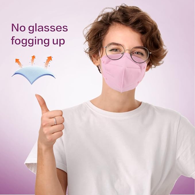 Miuphro KN95 Face Mask 50 Pack, Disposable Respirator Masks, 5 Layer Design - Image 4