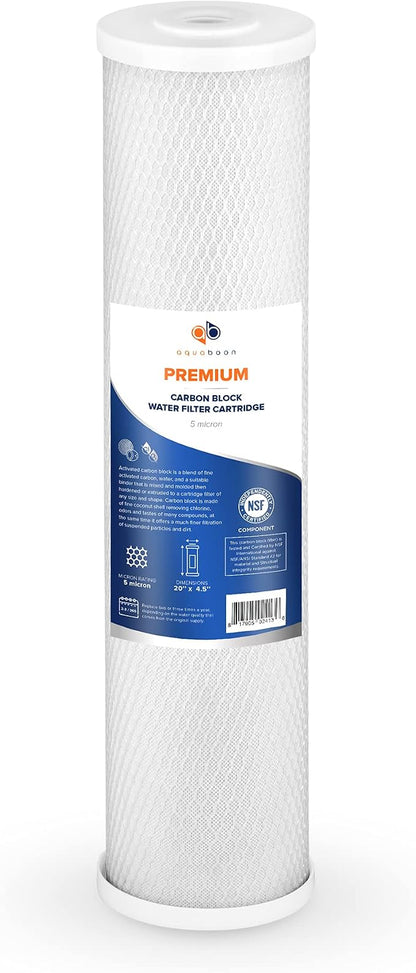 Aquaboon 5 Micron 20 x 4.5 Premium CTO Activated Carbon Water Filter Cartridge - Image 8