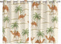 2 Panel Kitchen Cafe Curtains, Date Coconut Tree Sunlight Filtering Nature Air by Hokiten