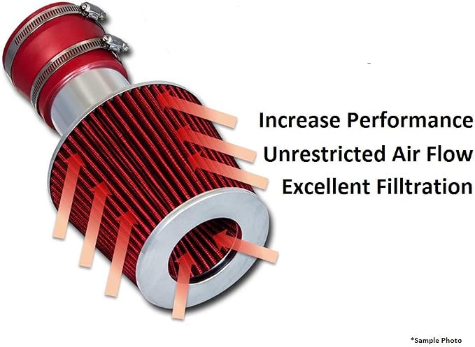 Short Ram Air Intake Kit & Red Filter Combo Compatible - Image 3