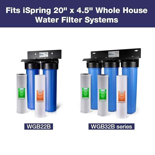 iSpring 5-Micron 20” x 4.5” Whole House Water Filter Cartridges, High Capacity - Image 4
