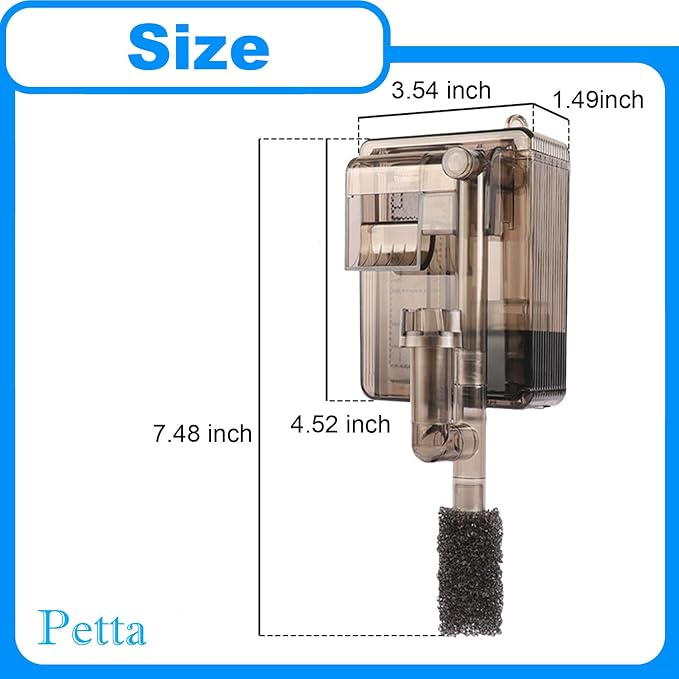 Hang on Back Fish Tank Filter for 3-5 Gallon Aquariums - Image 6