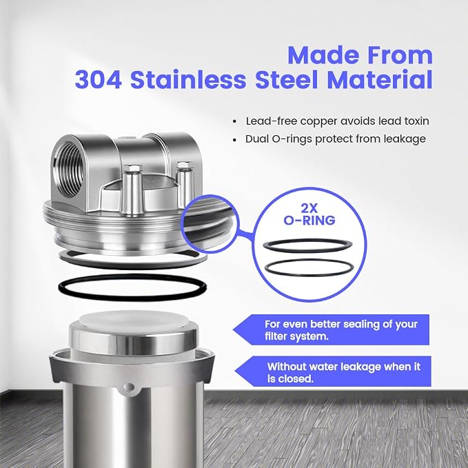 Amwater NSF/ANSI 42 Certification Stainless Steel Filter Housing - Image 6