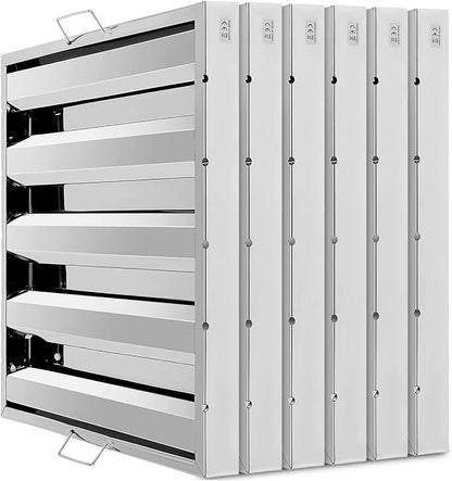 Hood Filters 430 Stainless Steel 19.5W x 19.5H Inch, 4 Grooves Commercial Hood by GCCSJ