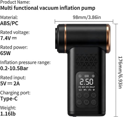 5-in-1 Portable Tire Inflator and Car Vacuum Cordless, 150PSI Smart Air - Image 7