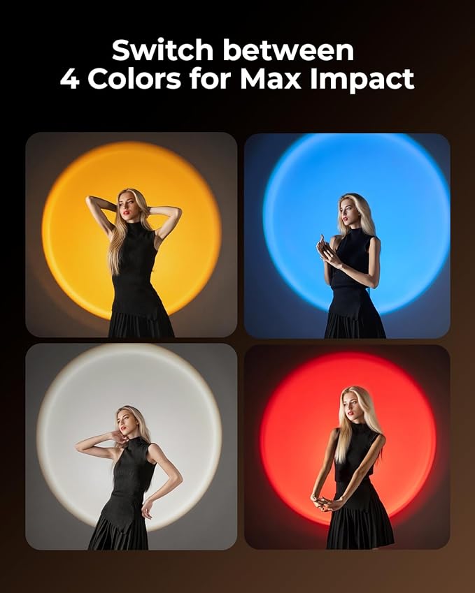 SMALLRIG RGB LED Photography Flashlight, 7500mAh Aluminum Alloy Patterned Ambient Light, 4 Color Fill Light with 20 Patterned Light Filters, Perfect for Photo, Content Creation Accessories RF10C 4634