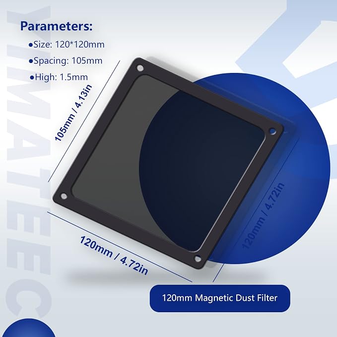 Dust Filter PC 120mm for Computer Cooler/PSU/Routers Nylon 80 Mesh, Magnetic - Image 3