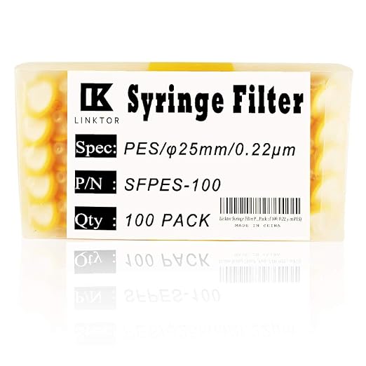 LINKTOR Syringe Filter PES Hydrophilic Filtration, General Luer Taper 25mm by LINKTOR