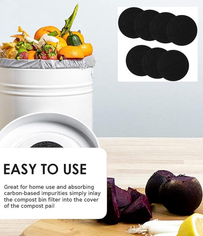 7 Pack Compost Bin Charcoal Filters Round Indoor Kitchen Compost Bucket - Image 9