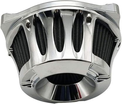Harley Air Cleaner Motorcycle Filter Intake CNC Cut Kit Chrome - Image 3