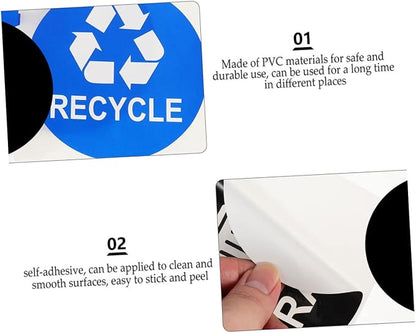NUOBESTY 8pcs Recycle Sticker for Trash Can Waste Sorting Decals PVC Material - Image 5