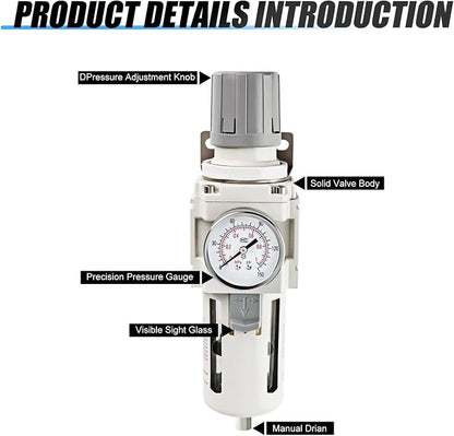 MEANLIN Air Compressor Moisture Filter, AW4000-06 Air Line Filter, 3/4" NPT - Image 4
