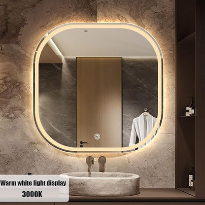 JSLJDM 500X500 mm Illuminated Backlit LED Bathroom Mirror, Wall Mounted - Image 2
