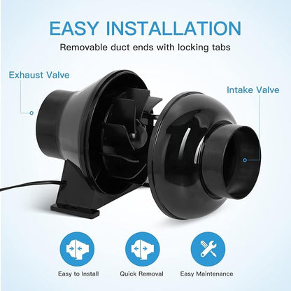 iPower 4 Inch 195 CFM Inline Fan, Air Carbon Filter and 8 Feet Ducting - Image 4