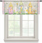 Easter Sheer Valances for Windows 42"x12", Light Filtering Kitchen Curtains by Unknown