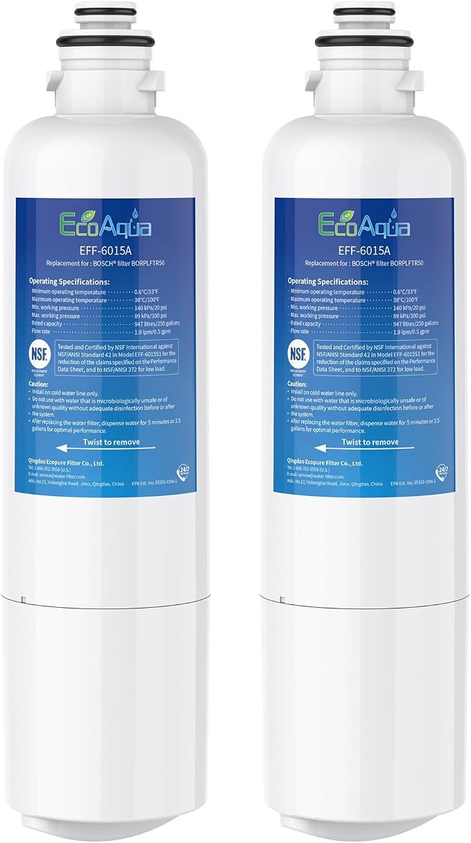EcoAqua 11032531 Replacement for Bosch® Ultra Clarity® Pro BORPLFTR50, by EcoAqua