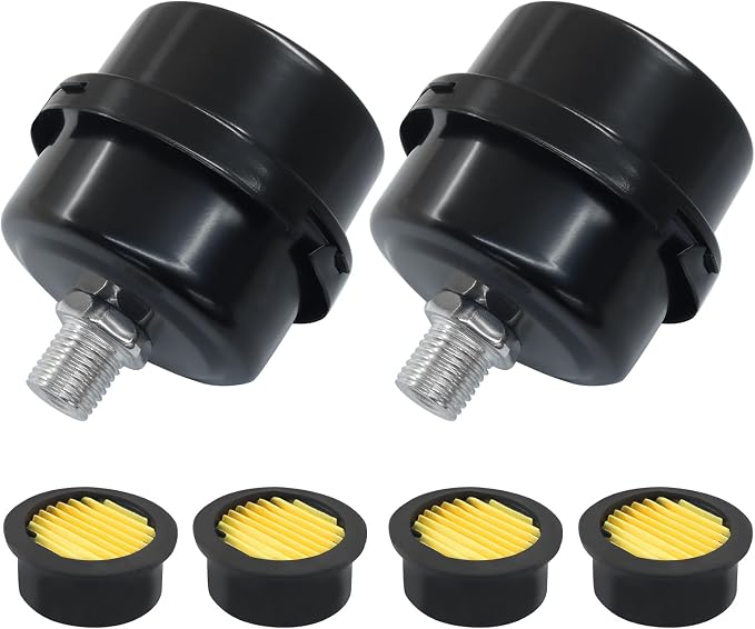 2 Pcs Air Compressor Silencer, 1/4 Inch Thread Intake Filter Muffler, 12.5 mm by Kemcatui