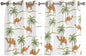 2 Panel Kitchen Cafe Curtains, Desert Camels Sunlight Filtering Nature Air by Hokiten