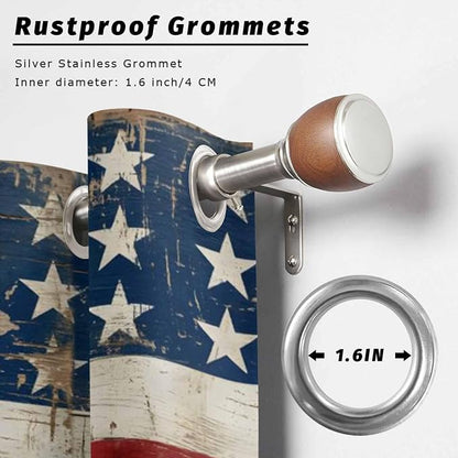 4th of July Outdoor Curtains for Patio USA Flag Independence Day Vintage - Image 2