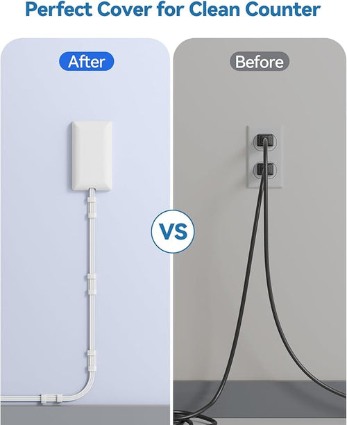 20FT Extension Cord with Outlet Cover & Multi USB, Ultra Thin Outlet Concealer with Cord & 12AC Outlet 6 USB (24W/4.8A), Charging Station for Multiple Devices, for Behind Wall Furniture Couch TV