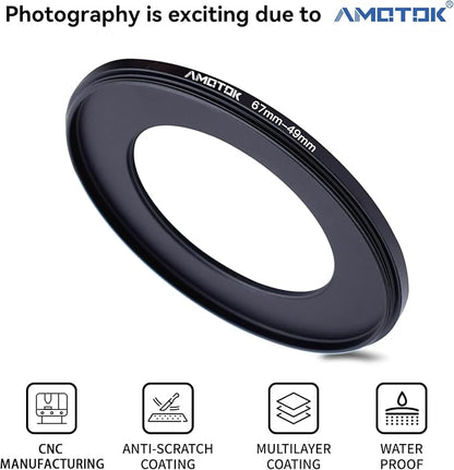 67mm Lens to 49mm Camera Lens Adapter, 67mm-49mm Filter Step-Down Ring - Image 2