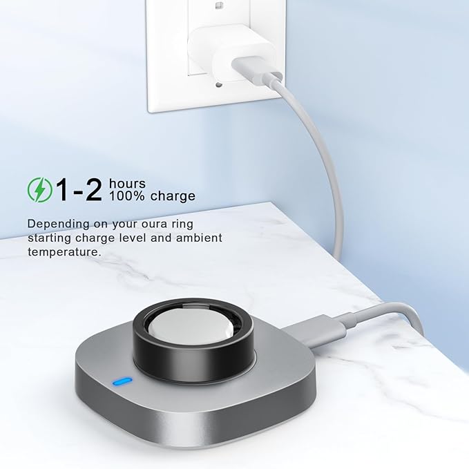 ZOOROO Charger Compatible with Oura Ring Gen 3 Size 6, Fast Charging Dock with USB-C Cable