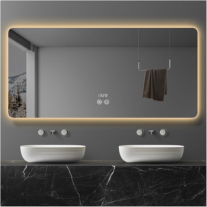 Illuminated LED Bathroom Mirror，Smart Lighted Bathroom Mirror by ZXCASDF