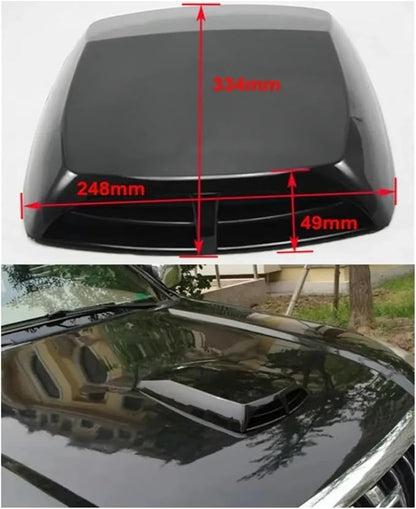 Decorative Hood Scoop Air Intake Flow Vent Black Carbon Universal Car - Image 2