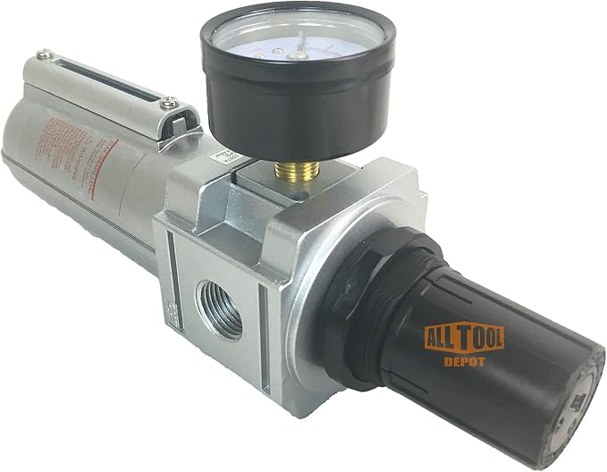 1/2" NPT HEAVY DUTY Compressed Air In Line Filter Regulator Combo Piggyback - Image 4