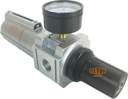 1/2" NPT HEAVY DUTY Compressed Air In Line Filter Regulator Combo Piggyback - Image 4