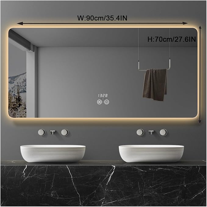 Illuminated LED Bathroom Mirror，Smart Lighted Bathroom Mirror - Image 2
