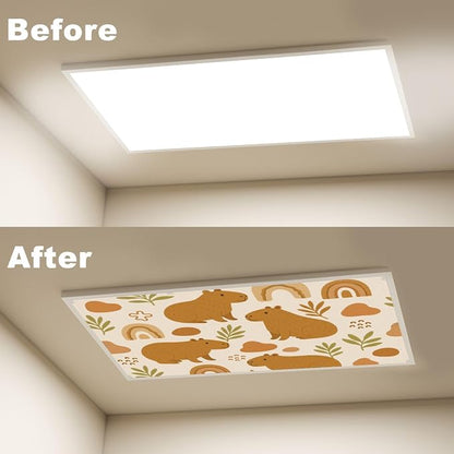 6 Pcs Fluorescent Light Covers for Ceiling Lights Cute Capybara Gifts Rainbows - Image 4