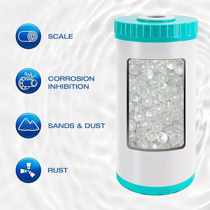 H&G Lifestyles 10" x 4.5 Water Descaler, Anti Scale Phosphate Filter Saltless - Image 2