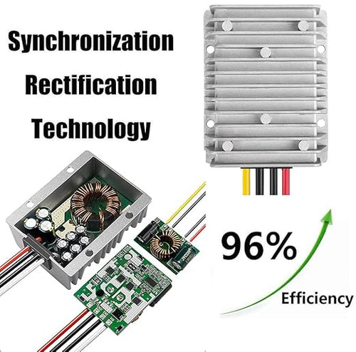 30A 360W DC 36V/48V to 12V Voltage Converter with Fuse - Waterproof Step Down Regulator Buck Reducer Power Transformer for Golf Cart - DC 36V/48V to 12V 30A