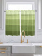 Gradient Green Wooden Board Window Valance Curtains, Retro Country Wood Grain by IDOWMAT