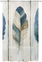 Sheer Curtains 96 Inches Long, Boho Blue Feathers Semi Sheer Curtains Light by Unknown