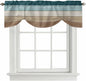 Teal Brown Tie Up Valance Curtains by Unknown