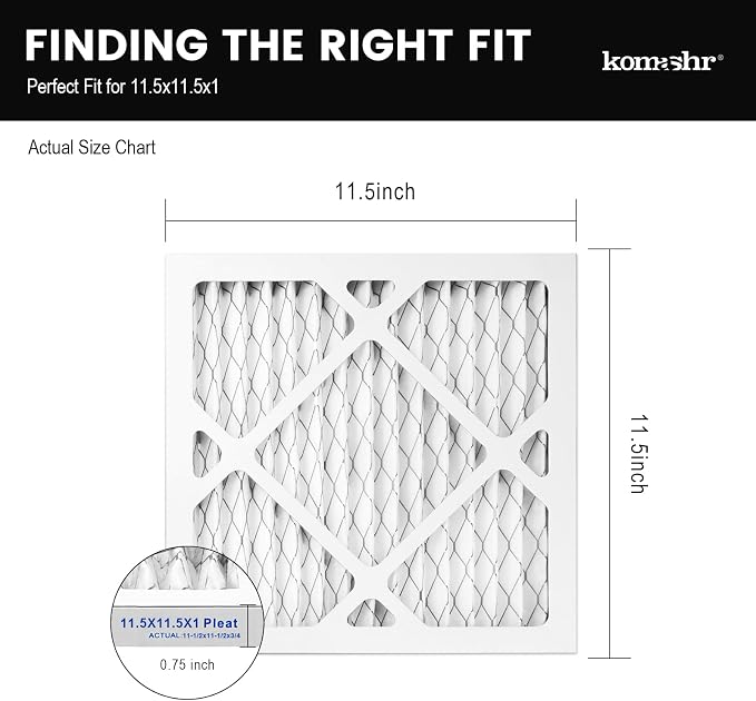 11.5x11.5x1 Air Filter MERV 8, HVAC/Furnace AC Filter Replacement, Dust - Image 2