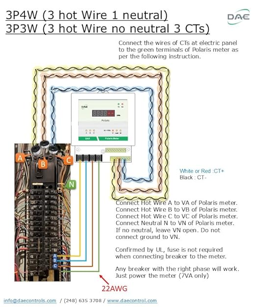 DAE P204-200-S KIT, UL CTEP kWh Smart Submeter, 3 Phase, 200A, 120/208v, 3 Solid Core CTs(Inner Diameter 1.02")