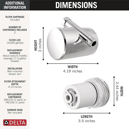 Delta Clarifi Standard Shower Filter Attachment Chrome - Image 6