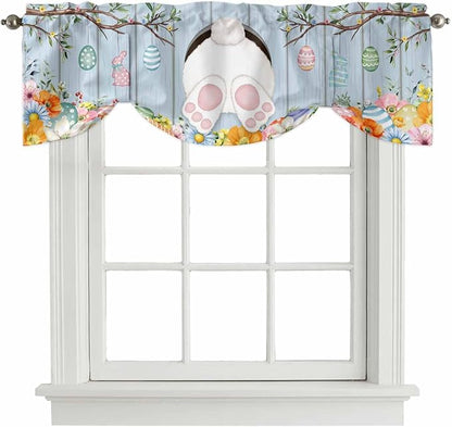 Easter Tie Up Valance Curtains for Windows, Kitchen Curtains Window Shades by Unknown
