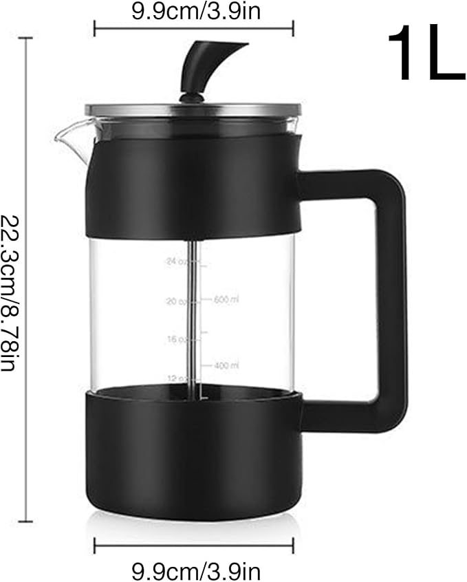 Pressed Coffee Maker 1 Liter – Portable Coffee Press System, Heat Resistant - Image 7