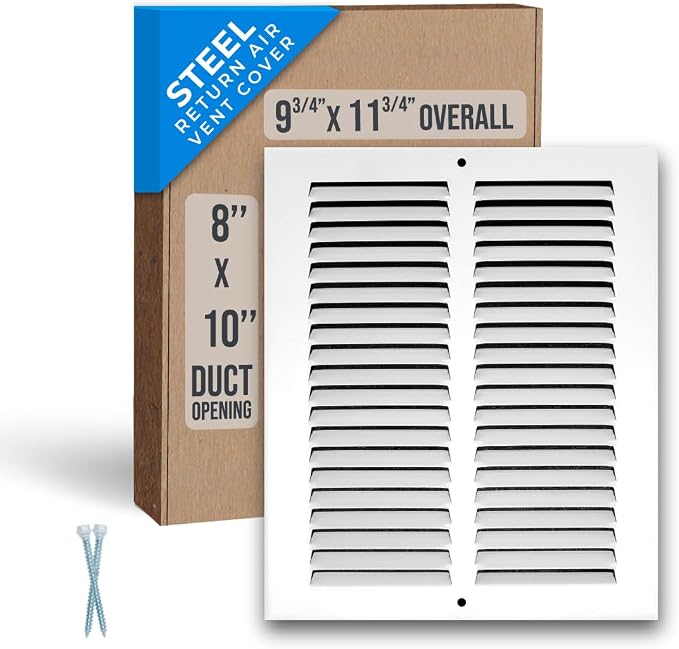 Fits 8x10 Duct Opening | Steel Return Air Grille by Handua | Vent Cover Grill by Handua